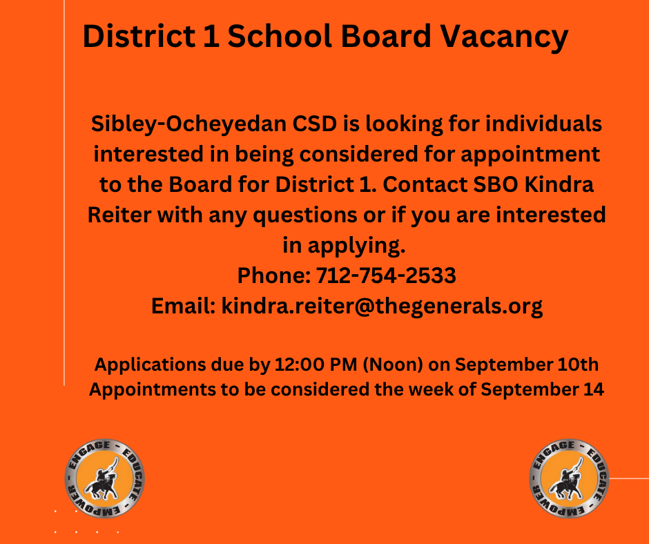 District 1 School Board Vacancy